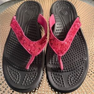 Crocs Women's Pink Sequin Sandals